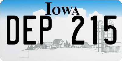 IA license plate DEP215