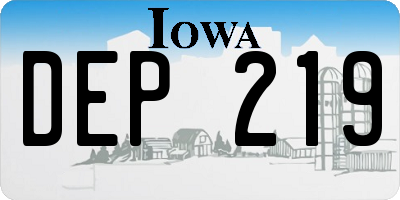 IA license plate DEP219