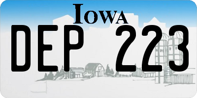 IA license plate DEP223