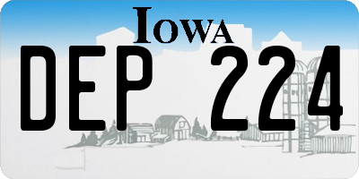 IA license plate DEP224