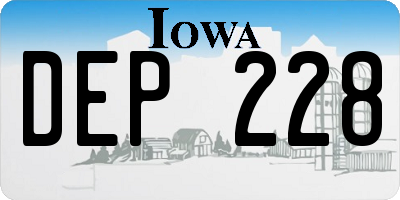 IA license plate DEP228