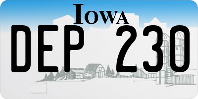 IA license plate DEP230