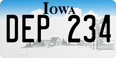 IA license plate DEP234