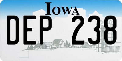 IA license plate DEP238