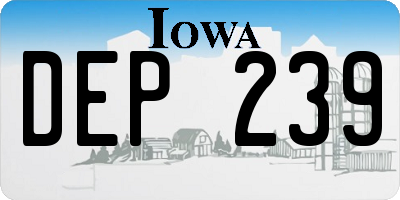 IA license plate DEP239