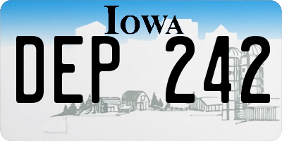 IA license plate DEP242