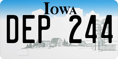 IA license plate DEP244