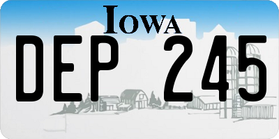 IA license plate DEP245