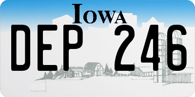 IA license plate DEP246