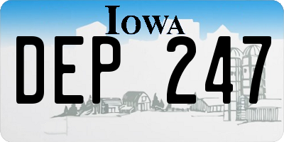 IA license plate DEP247