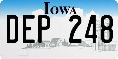 IA license plate DEP248