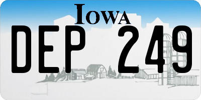 IA license plate DEP249