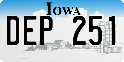 IA license plate DEP251