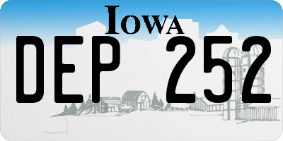 IA license plate DEP252