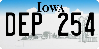 IA license plate DEP254
