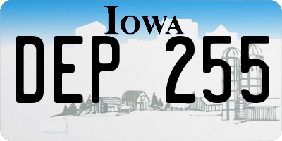 IA license plate DEP255