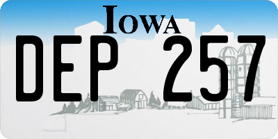 IA license plate DEP257