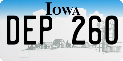 IA license plate DEP260