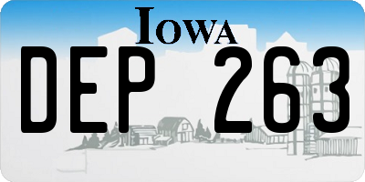 IA license plate DEP263