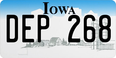 IA license plate DEP268