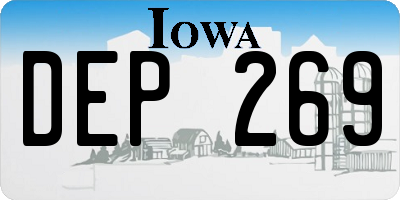 IA license plate DEP269