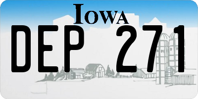 IA license plate DEP271