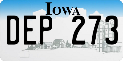 IA license plate DEP273