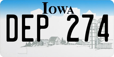 IA license plate DEP274