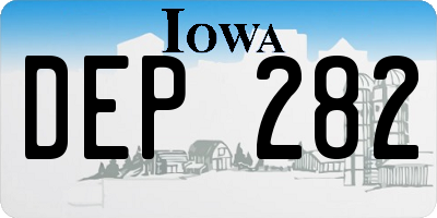 IA license plate DEP282