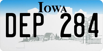 IA license plate DEP284
