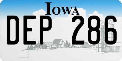 IA license plate DEP286