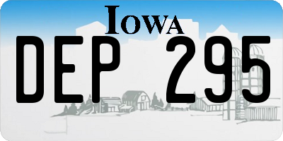 IA license plate DEP295