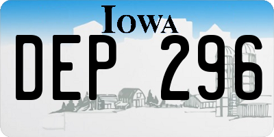 IA license plate DEP296