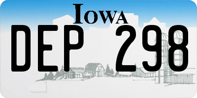 IA license plate DEP298
