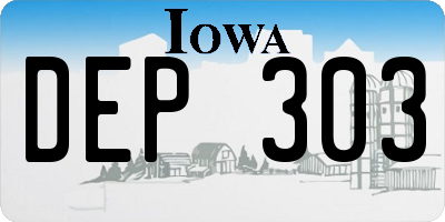 IA license plate DEP303