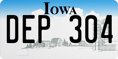 IA license plate DEP304