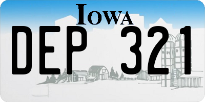 IA license plate DEP321