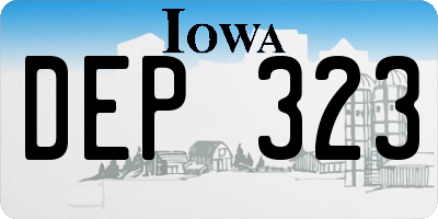IA license plate DEP323