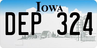 IA license plate DEP324