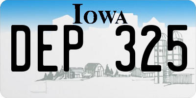 IA license plate DEP325