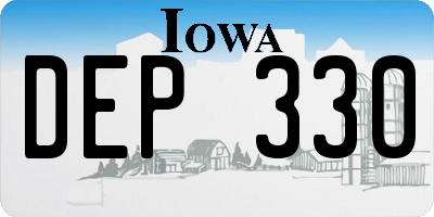 IA license plate DEP330