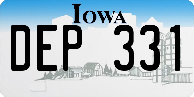 IA license plate DEP331