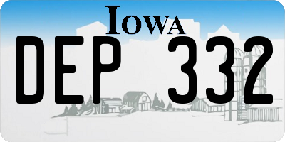 IA license plate DEP332