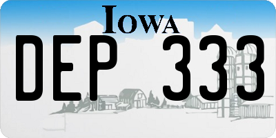 IA license plate DEP333