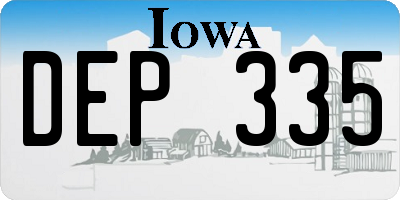 IA license plate DEP335