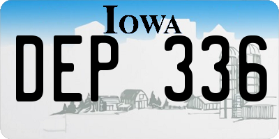 IA license plate DEP336
