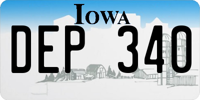 IA license plate DEP340