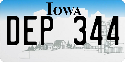 IA license plate DEP344