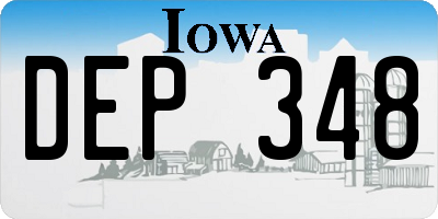 IA license plate DEP348