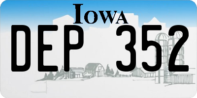 IA license plate DEP352